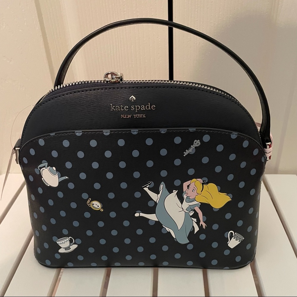 Disney x kate spade new york alice in wonderland crossbody bag Dome Blue - Picture 6 of 10